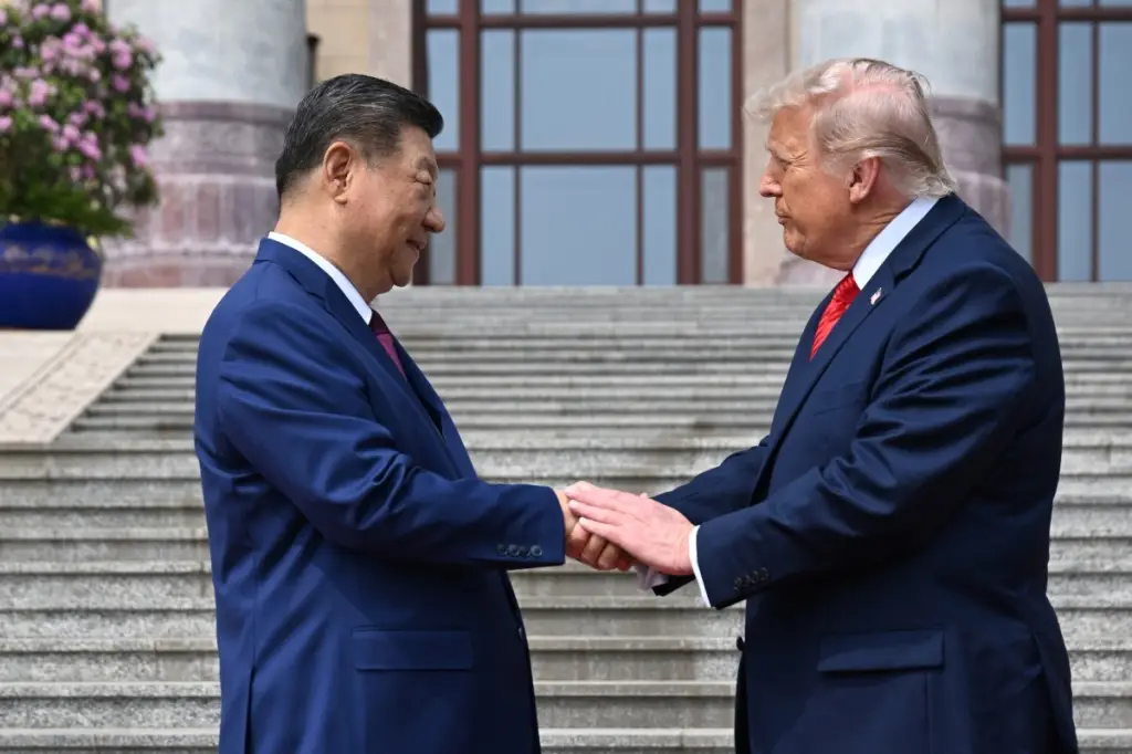 Trump e Xi Jinping no Grande Salão do Povo — Pequim, 14 de maio de 2026